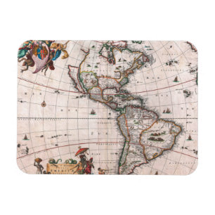 Ímã O mapa de Visscher do Novo Mundo