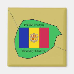 Imã O mapa e a bandeira de Andorra