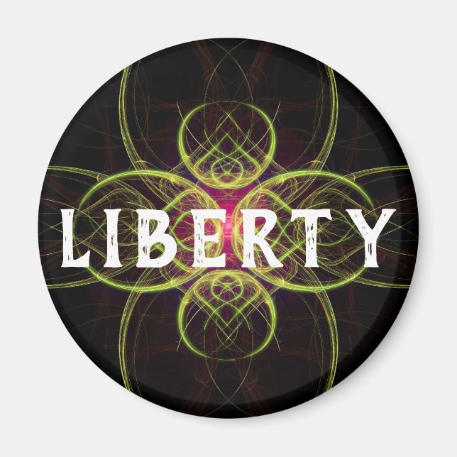 Imã O Medalhão Vermelho Liberdade ou o seu nome (Frente)