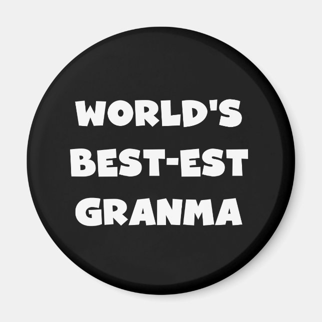 Imã O melhor granma preto e branco do mundo (Frente)