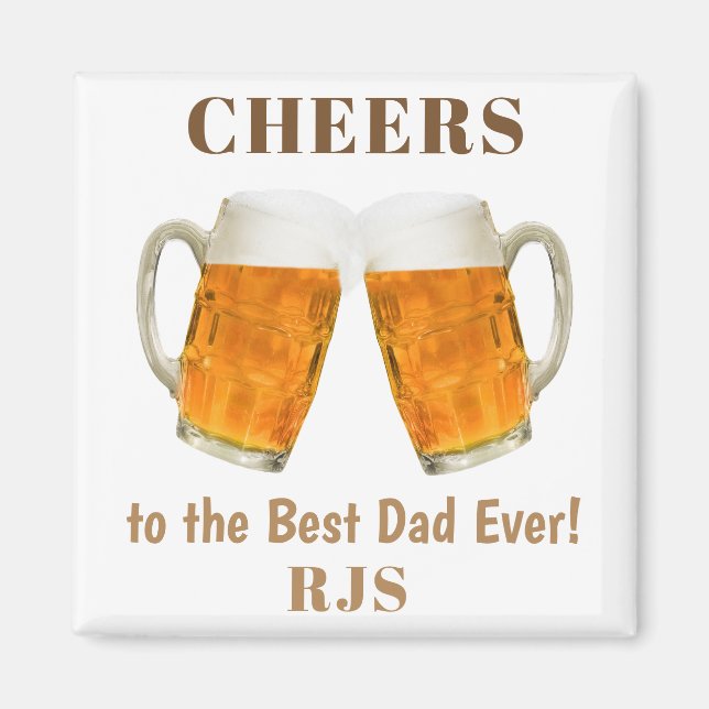 Imã O melhor monograma do mundo do Pai de aniversário (Frente)