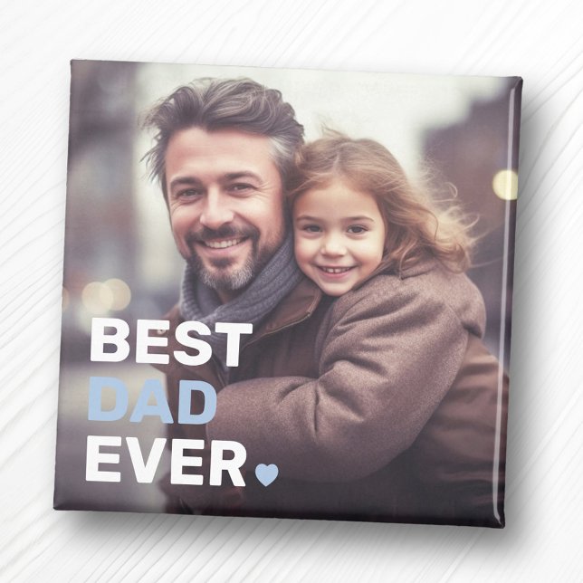 Imã O melhor pai de todos os dias de os pais (Best dad ever photo hearts fathers day magnet)