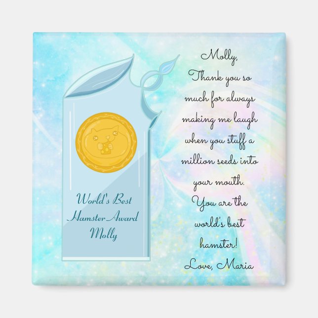 Imã O melhor troféu e mensagem de vidro do mundo (Frente)