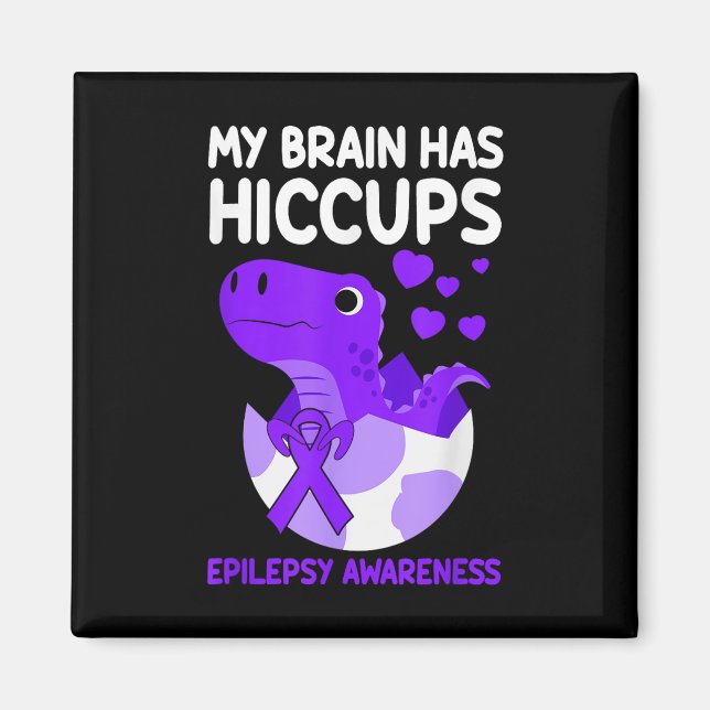 Imã O Meu Cérebro Tem Hiccopes Roxo Epilepsia (Frente)