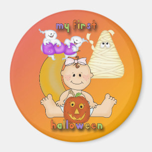 Imã O meu ímã redondo de Halloween de 1rua