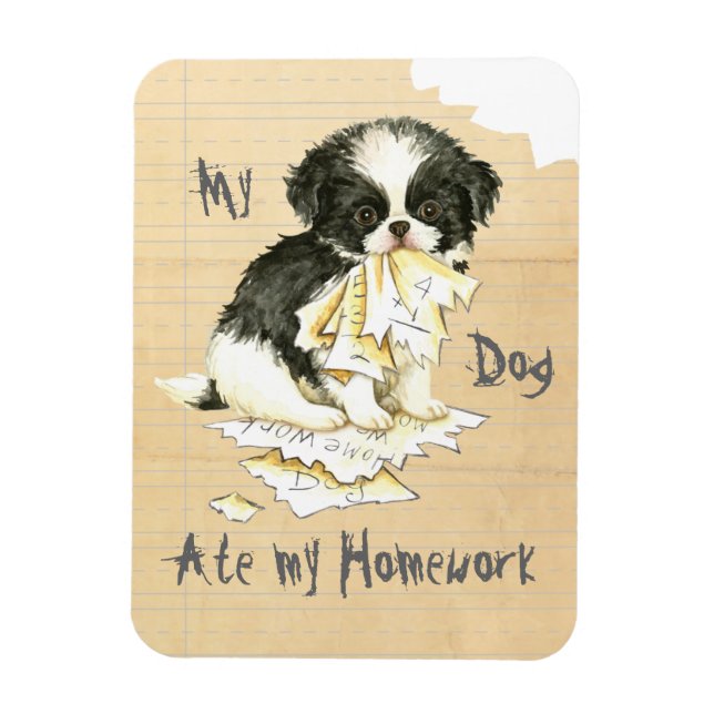 Ímã O Meu Japonês Chin Comeu O Meu Trabalho De Casa (Vertical)