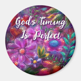 Imã O momento de Deus é perfeito e floral personalizad