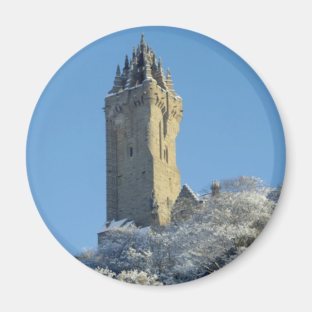 Imã O Monumento Wallace Stirling Scotland no inverno (Frente)