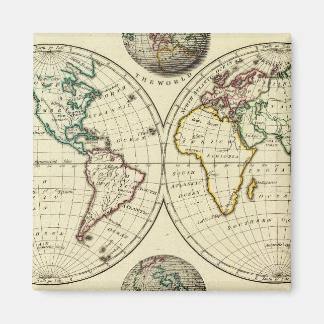 Imã O mundo com fronteiras continentais (Frente)