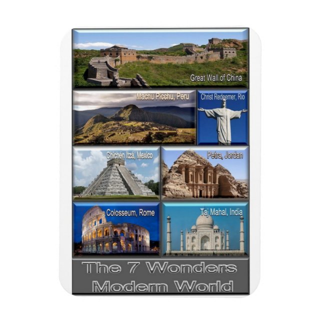 Ímã O Mundo Moderno das Sete Maravilhas - (Vertical)