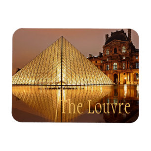 Ímã O museu na noite, Paris do Louvre, France