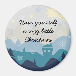 Imã O Natal acolhedor deseja o ímã retro do presente