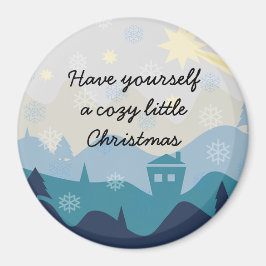 Imã O Natal acolhedor deseja o ímã retro do presente