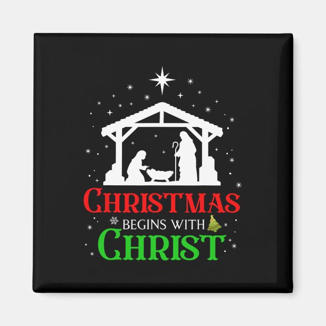 Imã O Natal Começa Com A Religião Cristã Cristo J (Frente)