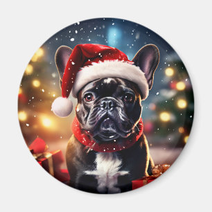 Imã O Natal do Bulldog Francês