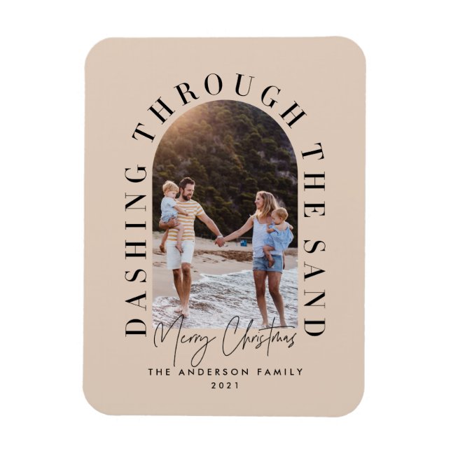 Ímã O natal geo moderno a passar pela magna da areia (Vertical)