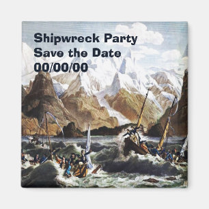 Imã O naufrágio do "The Astrolabe's Yawl Save-the-Dat