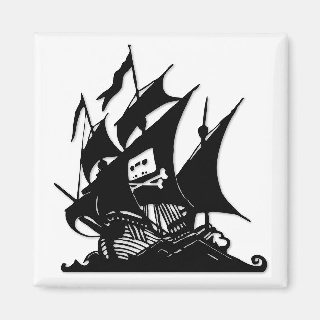 Imã O navio do logotipo Pirate Bay (Frente)