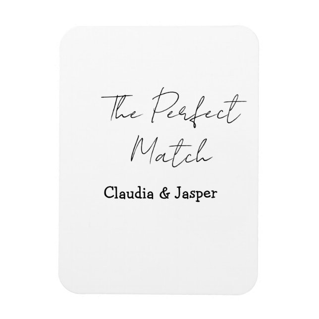 Ímã O nome do casal perfeito simples casamento (Vertical)