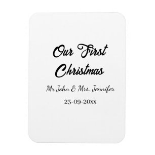 Ímã O nosso primeiro Natal, Sr. e Sra. casal, data