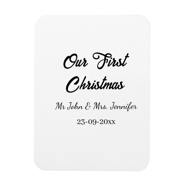 Ímã O nosso primeiro Natal, Sr. e Sra. casal, data (Vertical)