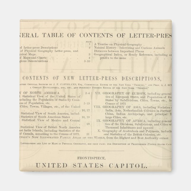 Imã O novo Atlas da Família Ilustrada de Verso Johnson (Frente)