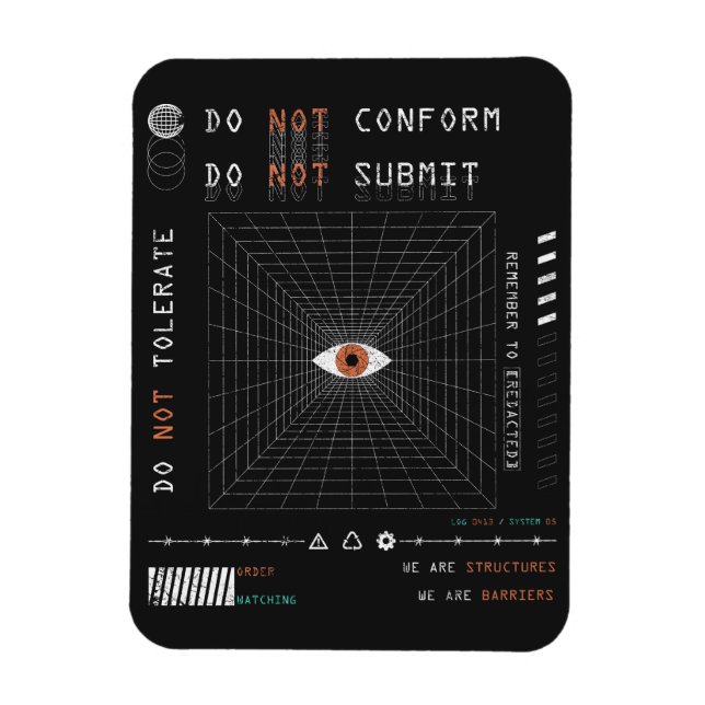 Ímã O Observador - Design de Streetwear Techno-Brutali (Vertical)