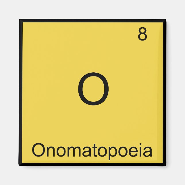 Imã O - Onomatopeia Símbolo de Elemento de Química Div (Frente)
