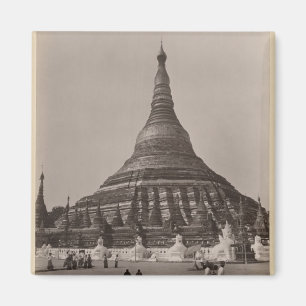 Imã O pagode de Shwedagon em Rangoon, Burma, c.1860