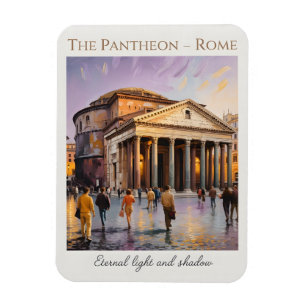Ímã O Panteão Roma Itália Aquarela Viagem Vintage