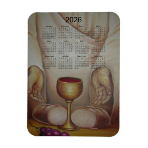 Ímã O Pão da Vida: Sagrada Eucaristia Calendário 2026