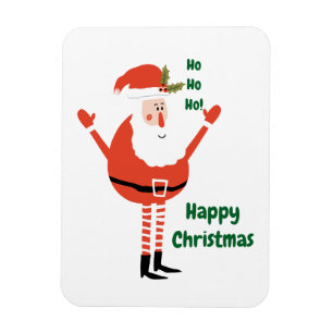 Ímã O papai noel moderno bonito deseja-lhe um Natal