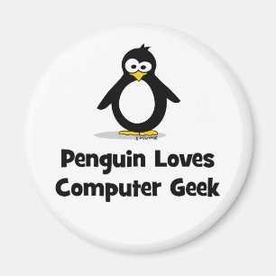 Imã O pinguim ama o geek do computador