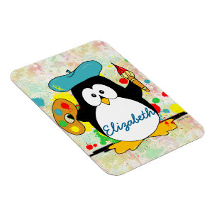 Ímã O pintor artístico do pinguim personaliza