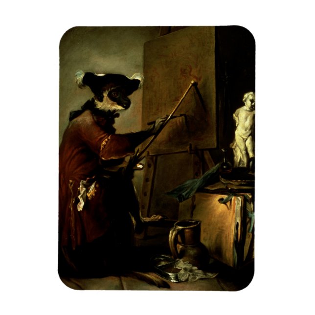 Ímã O Pintor Macaco, 1740 (óleo na canvas) (Vertical)