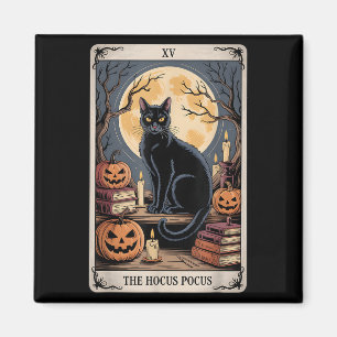 Imã O Pocus Tarot Halloween Cat Pumpkin Mystic