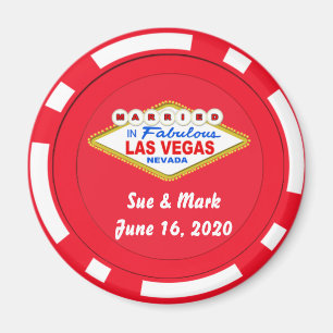 Imã O poker Chip Magnet Casado em Las Vegas