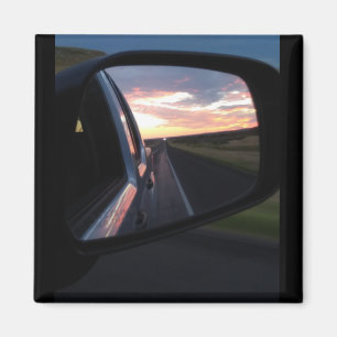 Imã O pôr do sol do Texas no meu espelho retrovisor