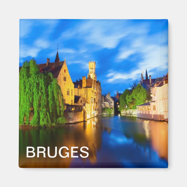 Imã O pôr do sol em Bruges. Bélgica (Frente)