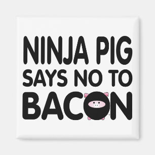 Imã O porco engraçado de Ninja diz não ao bacon