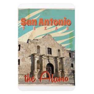 Ímã O poster de viagens de San Antonio, Texas, Alamo