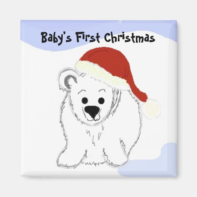 Imã O Primeiro Natal do Bebê Urso Polar (Frente)