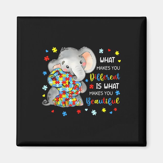 Imã O Que Te Faz Diferente Autismo Elefante (Frente)