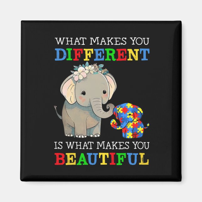 Imã O Que Te Faz Diferente Elefante Mãe Autismo Sabe (Frente)