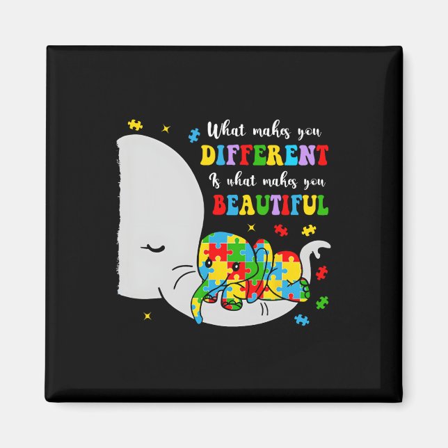 Imã O Que Te Torna Diferente Bela Autismo Elefante (Frente)