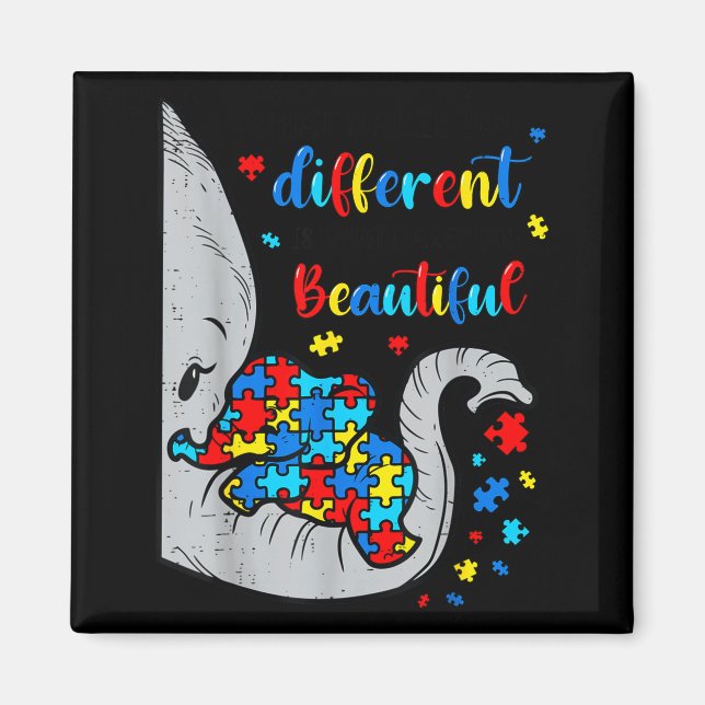 Imã O Que Torna Diferente Bela Elefante para a Mamãe (Frente)