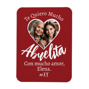 Ímã O Quiero Mucho Abuelita Con Foto Personin