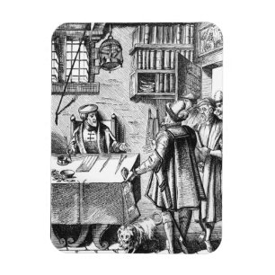 Ímã O receptor dos impostos, após um woodcut 'no uso