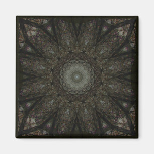 Imã O Relógio Quadrado Horas Mandala