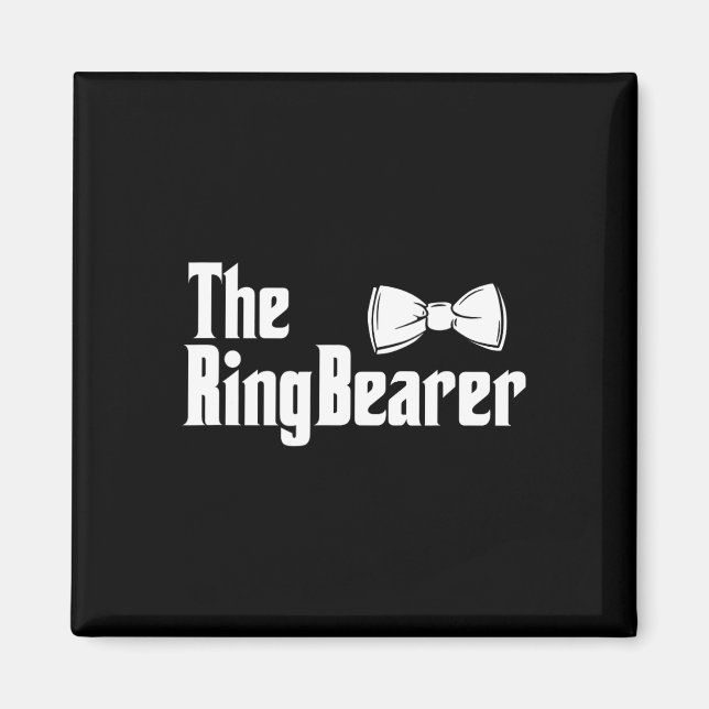 Imã O Ring Bearer Bowtie Ring Dude Wedding Groom Bri (Frente)